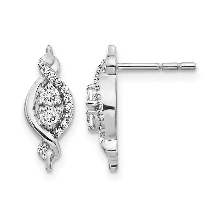 14k White Gold Diamond Fancy Earrings-EM3838-025-WA