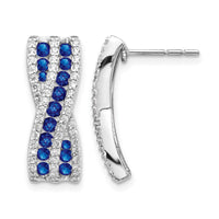 14k White Gold Diamond and Sapphire Fancy Earrings-EM3847-SA-048-WA