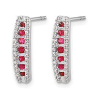 14k White Gold Diamond and Ruby Fancy Earrings-EM3849-RU-030-WA