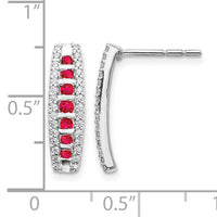 14k White Gold Diamond and Ruby Fancy Earrings-EM3849-RU-030-WA