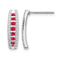 14k White Gold Diamond and Ruby Fancy Earrings-EM3849-RU-030-WA