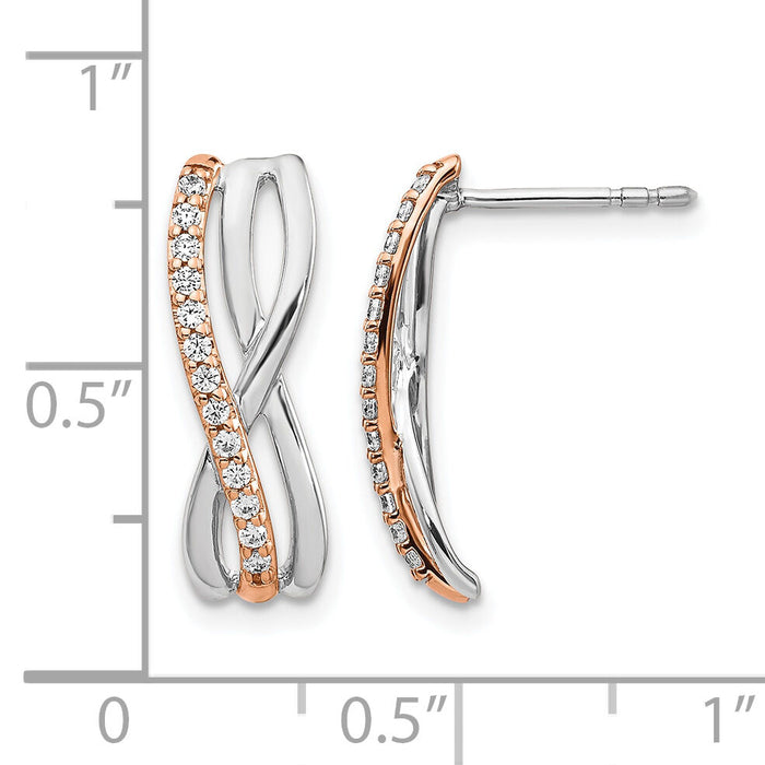 14k Rose and White Gold Diamond Fancy Earrings-EM3858-020-RWA