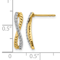 14k Two-tone Diamond Fancy Twist Post Earrings-EM3859-020-YWA