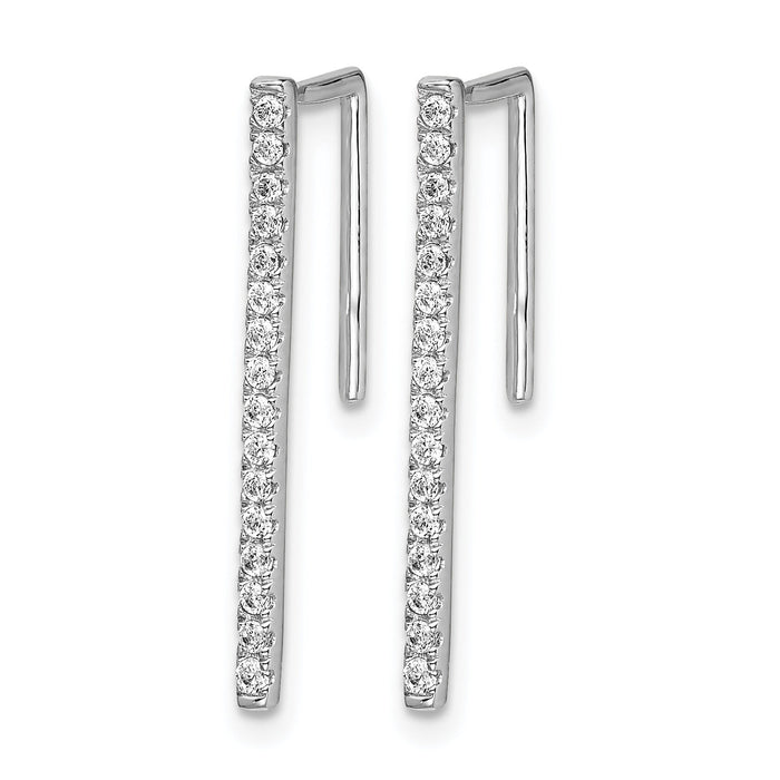 14k White Gold Diamond Fancy Earrings-EM3864-025-WA