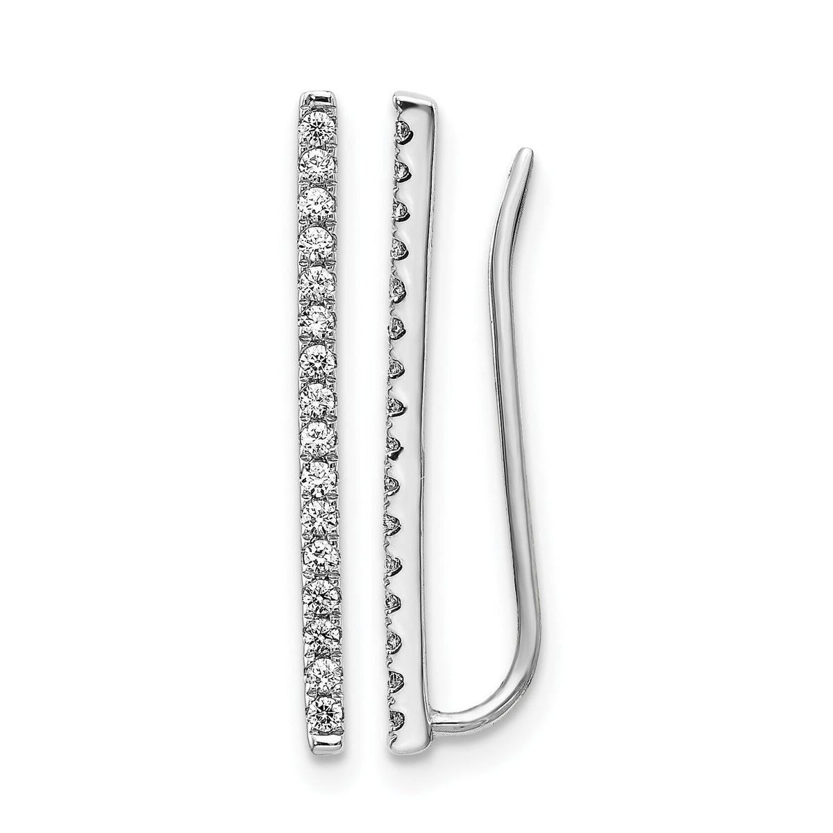 14k White Gold Diamond Fancy Earrings-EM3864-025-WA