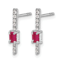 14k White Gold Diamond and Ruby Fancy Earrings-EM3874-RU-014-WA
