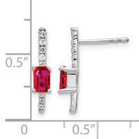 14k White Gold Diamond and Ruby Fancy Earrings-EM3874-RU-014-WA
