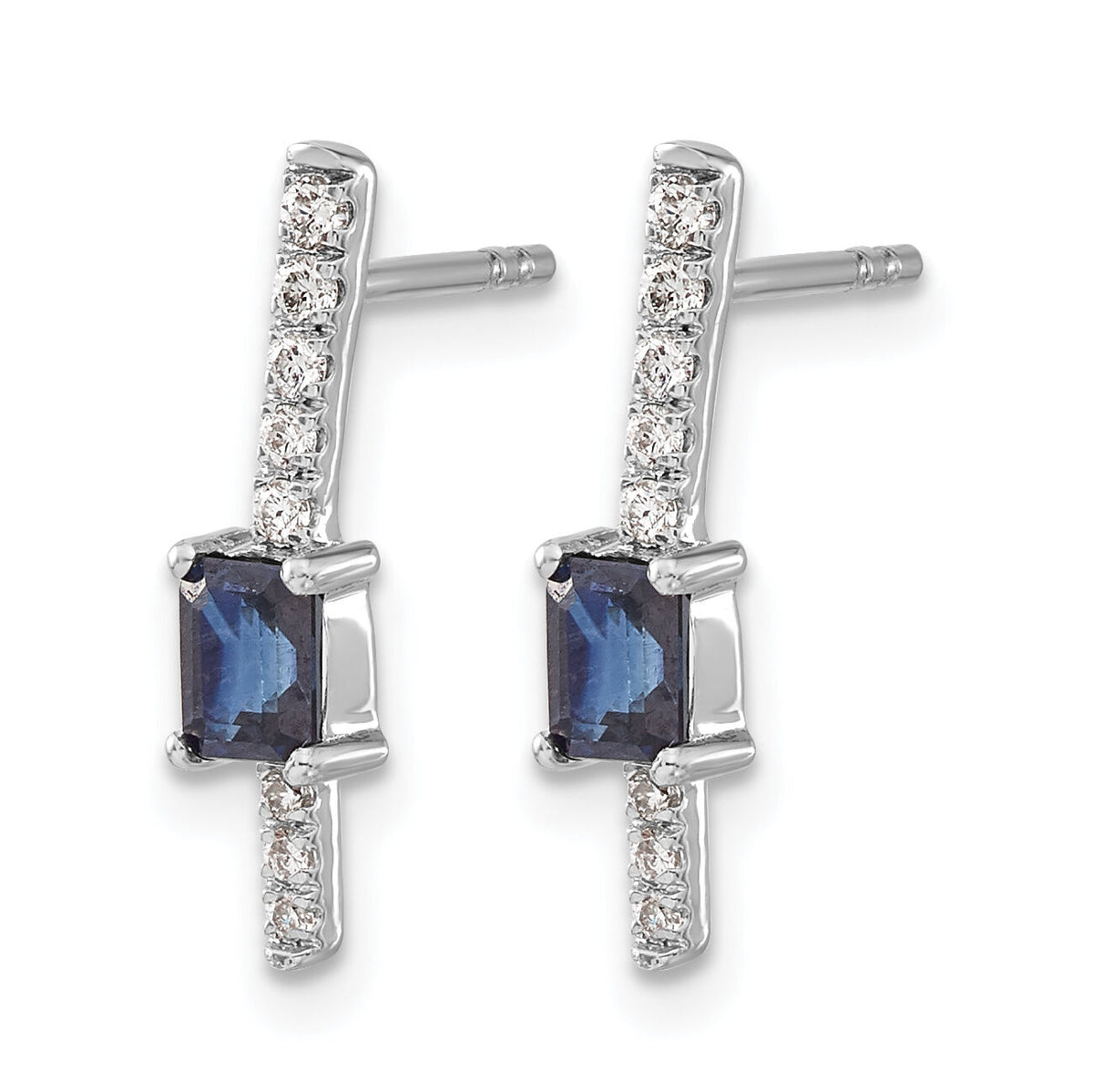 14k White Gold Diamond and Sapphire Fancy Earrings-EM3874-SA-014-WA