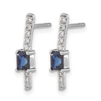 14k White Gold Diamond and Sapphire Fancy Earrings-EM3874-SA-014-WA