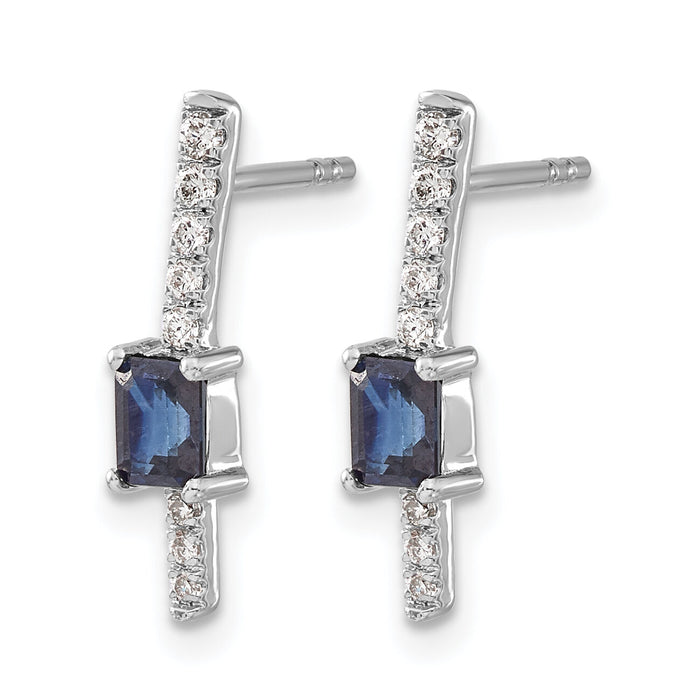14k White Gold Diamond and Sapphire Fancy Earrings-EM3874-SA-014-WA