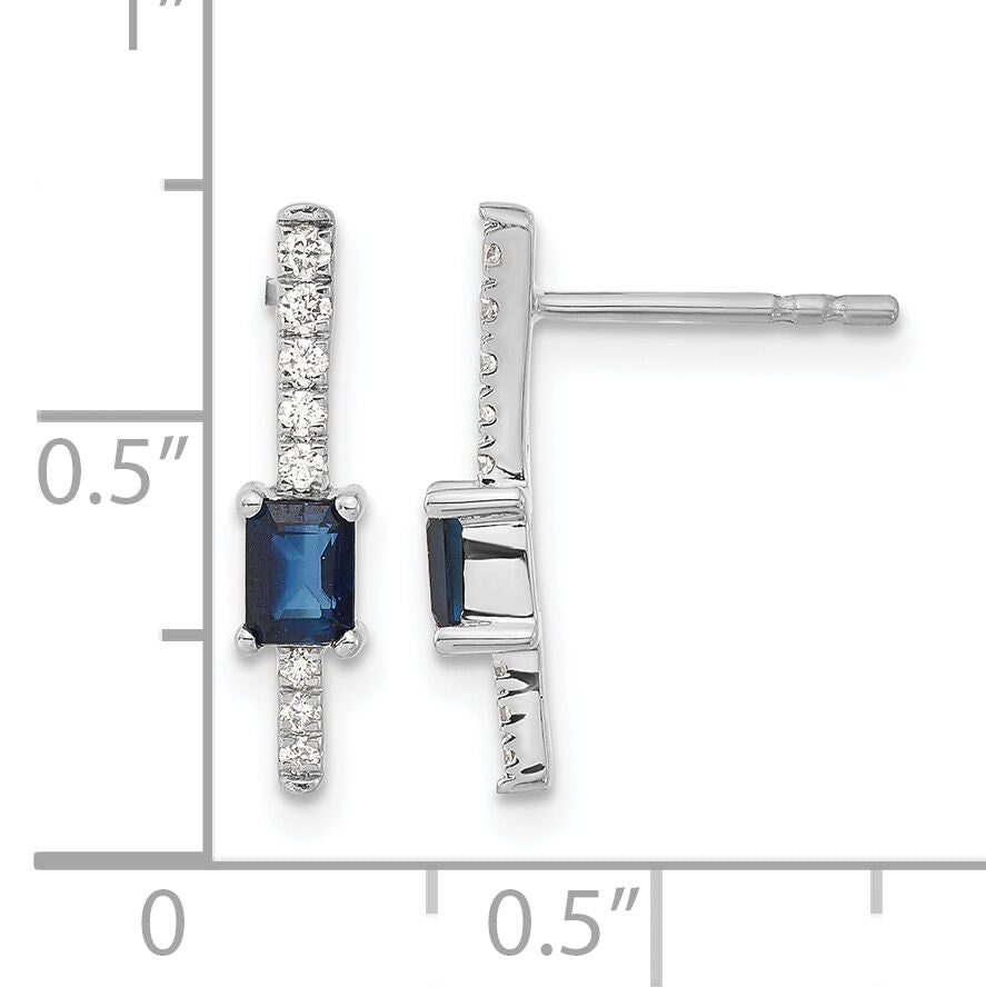 14k White Gold Diamond and Sapphire Fancy Earrings-EM3874-SA-014-WA