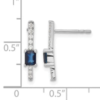 14k White Gold Diamond and Sapphire Fancy Earrings-EM3874-SA-014-WA