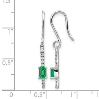 14k White Gold Diamond and Emerald Fancy Earrings-EM3875-EM-014-WA