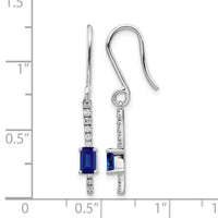 14k White Gold Diamond and Sapphire Fancy Earrings-EM3875-SA-014-WA