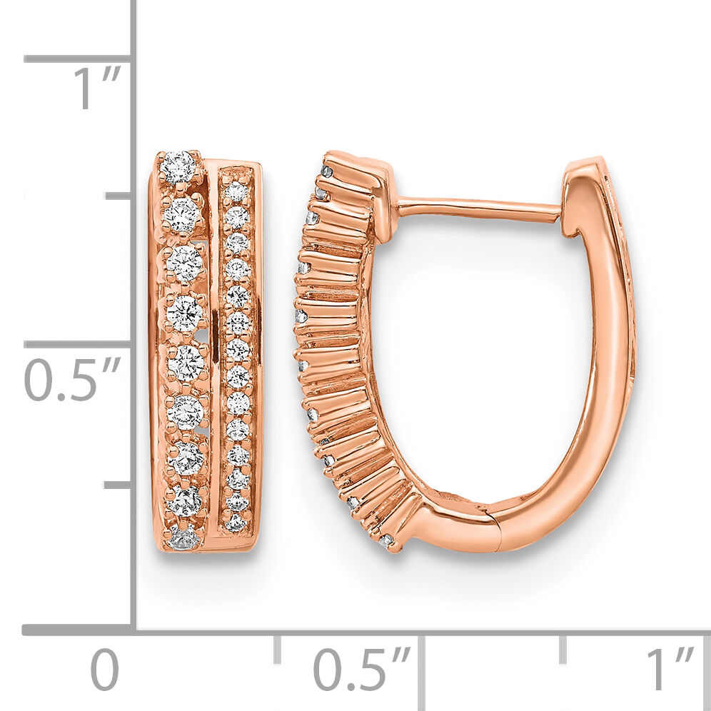 14k Rose Gold Diamond Fancy Hoop Earrings-EM3884-050-RA