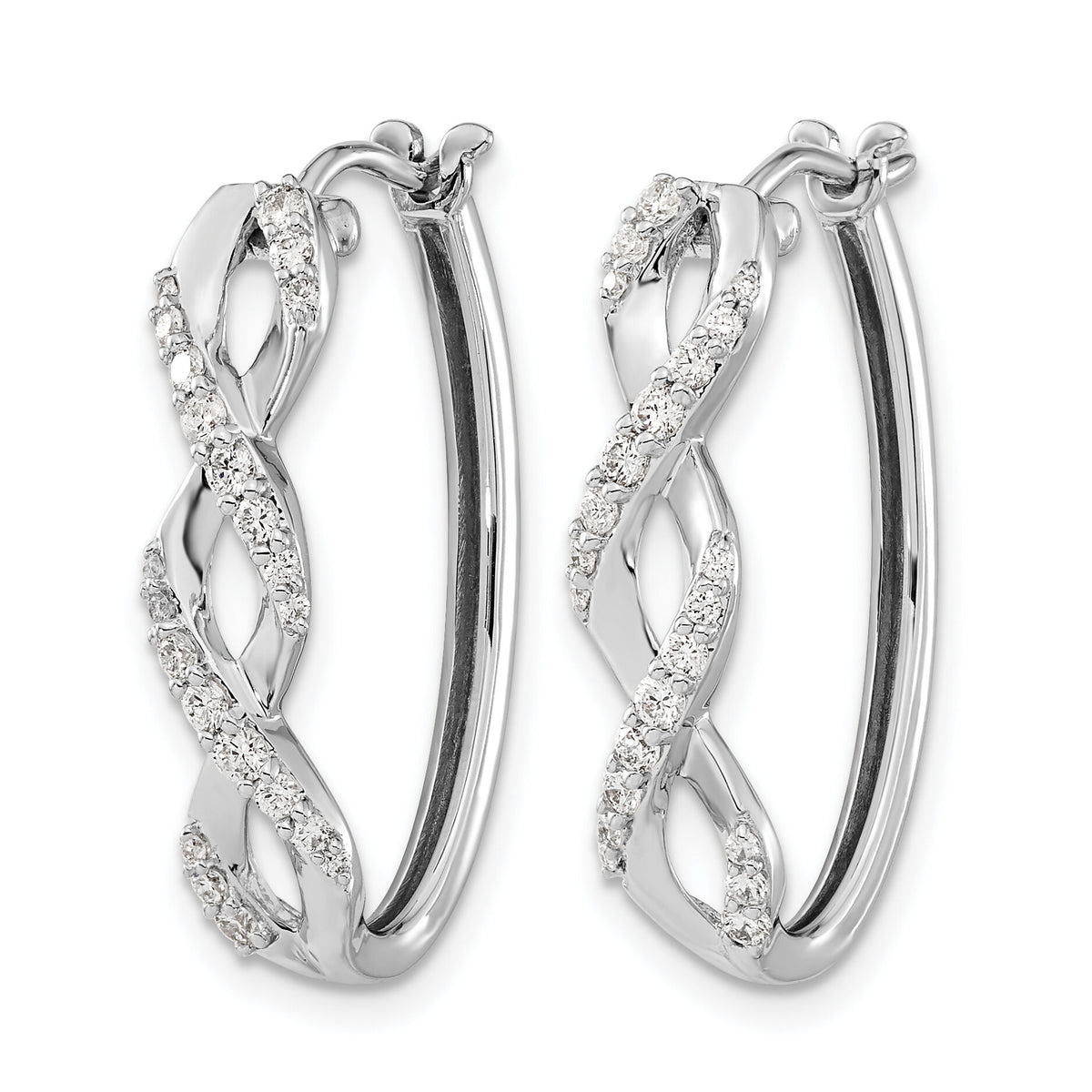 14k White Gold Diamond Fancy Earrings-EM3888-050-WA