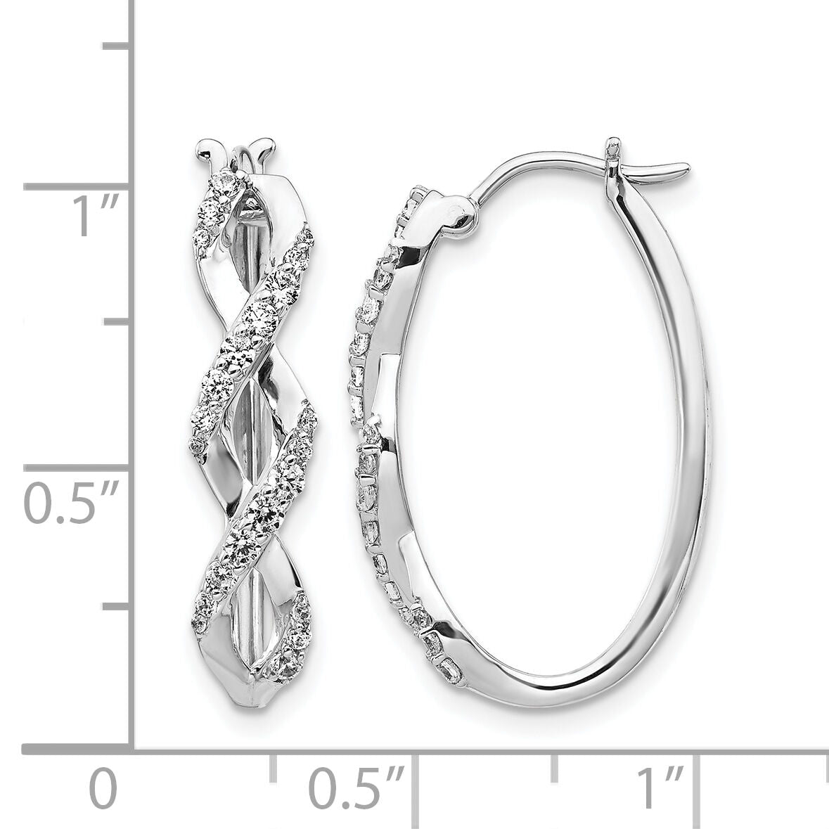 14k White Gold Diamond Fancy Earrings-EM3888-050-WA