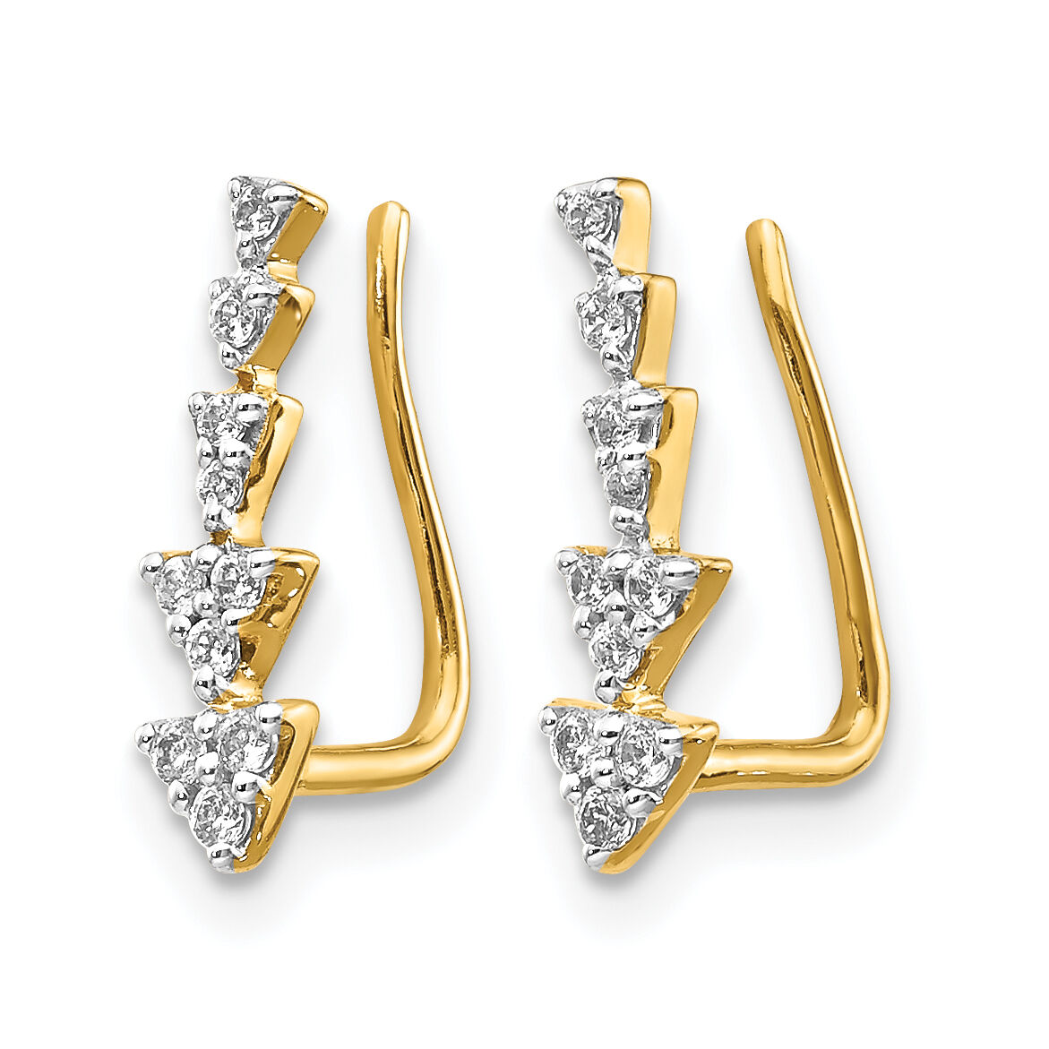 14k Diamond Ear Climber Earrings-EM3899-015-YA