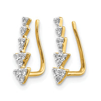 14k Diamond Ear Climber Earrings-EM3899-015-YA