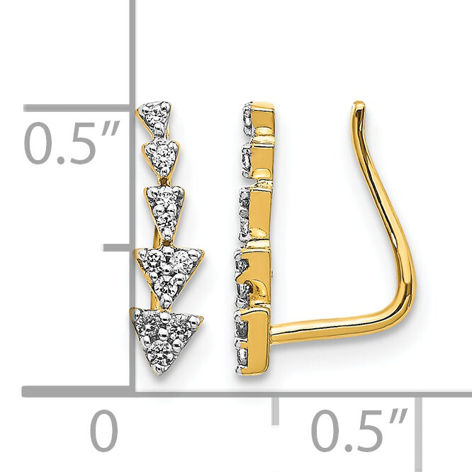 14k Diamond Ear Climber Earrings-EM3899-015-YA