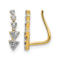 14k Diamond Ear Climber Earrings-EM3899-015-YA