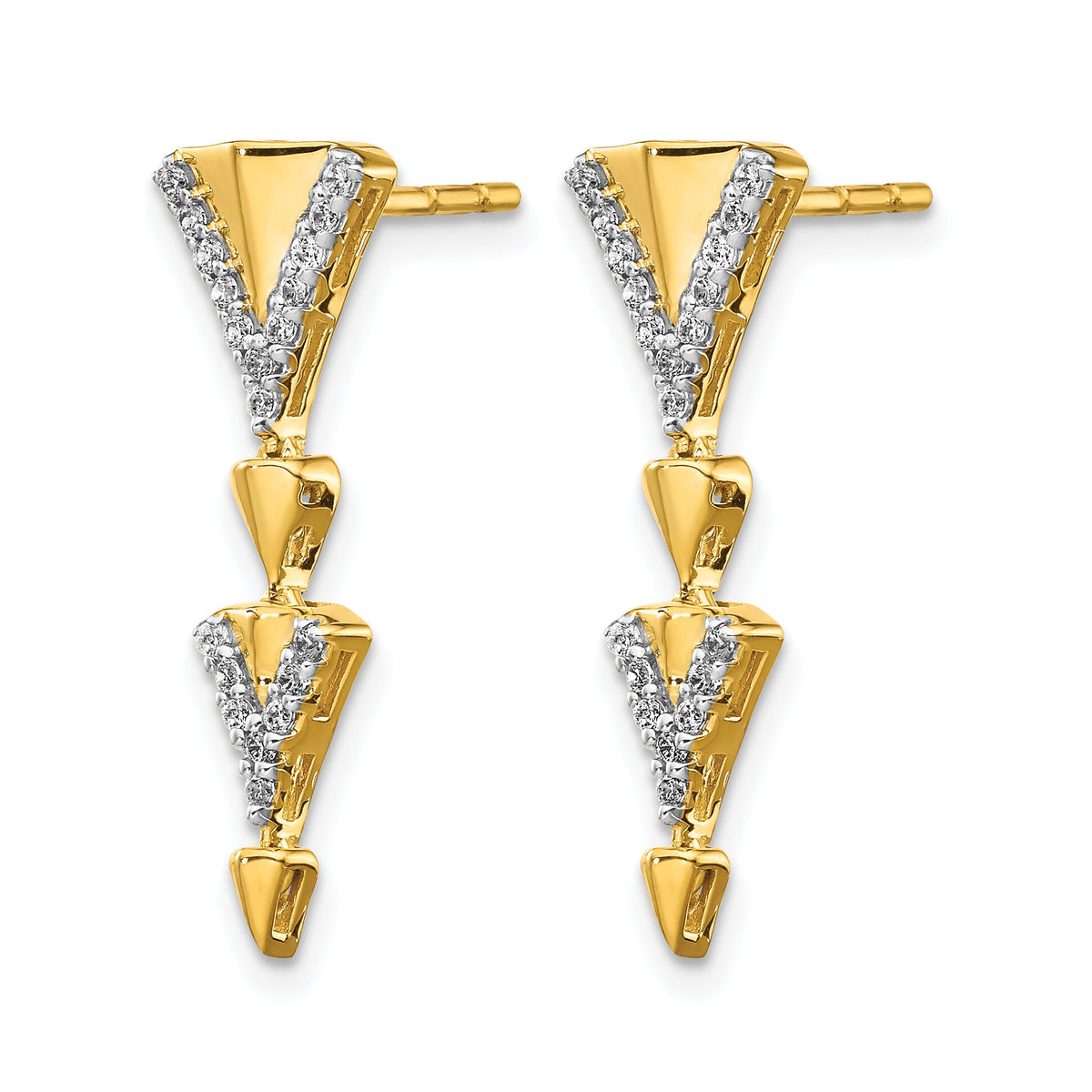 14k Diamond Fancy Post Dangle Earrings-EM3901-020-YA