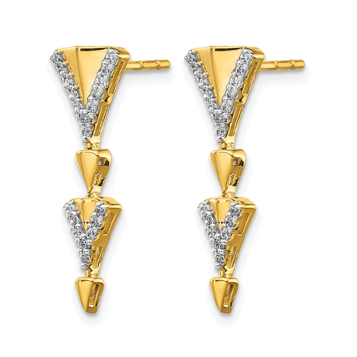 14k Diamond Fancy Post Dangle Earrings-EM3901-020-YA