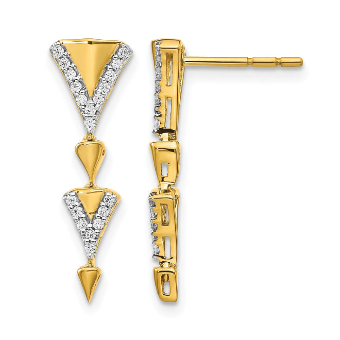 14k Diamond Fancy Post Dangle Earrings-EM3901-020-YA