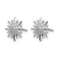 14k White Gold Diamond Fancy Sun/Star Earrings-EM3920-020-WA