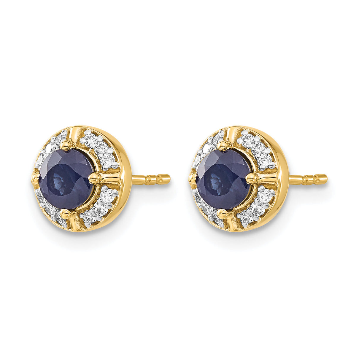 14k Diamond and Sapphire Fancy Halo Earrings-EM3922-SA-015-YA