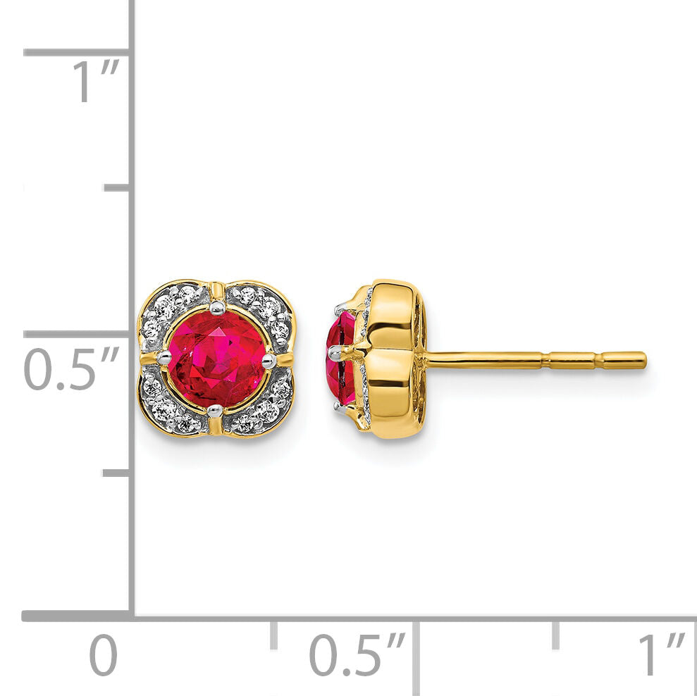 14k Diamond and Ruby Fancy Earrings-EM3923-RU-010-YA