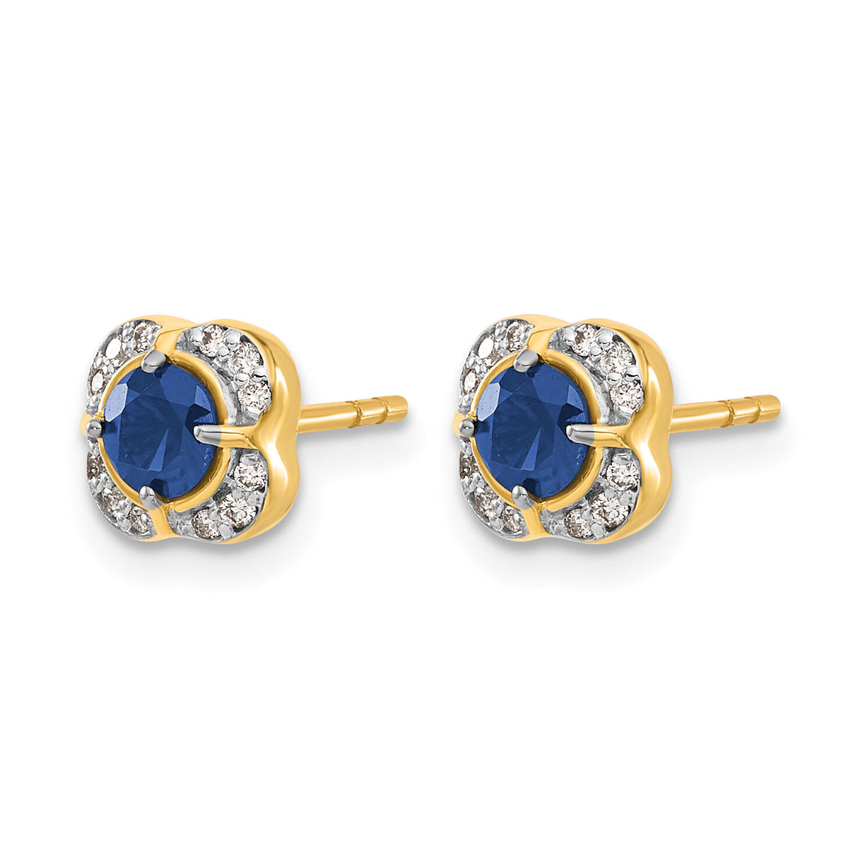 14k Diamond and Sapphire Fancy Earrings-EM3923-SA-009-YA