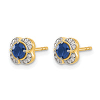 14k Diamond and Sapphire Fancy Earrings-EM3923-SA-009-YA