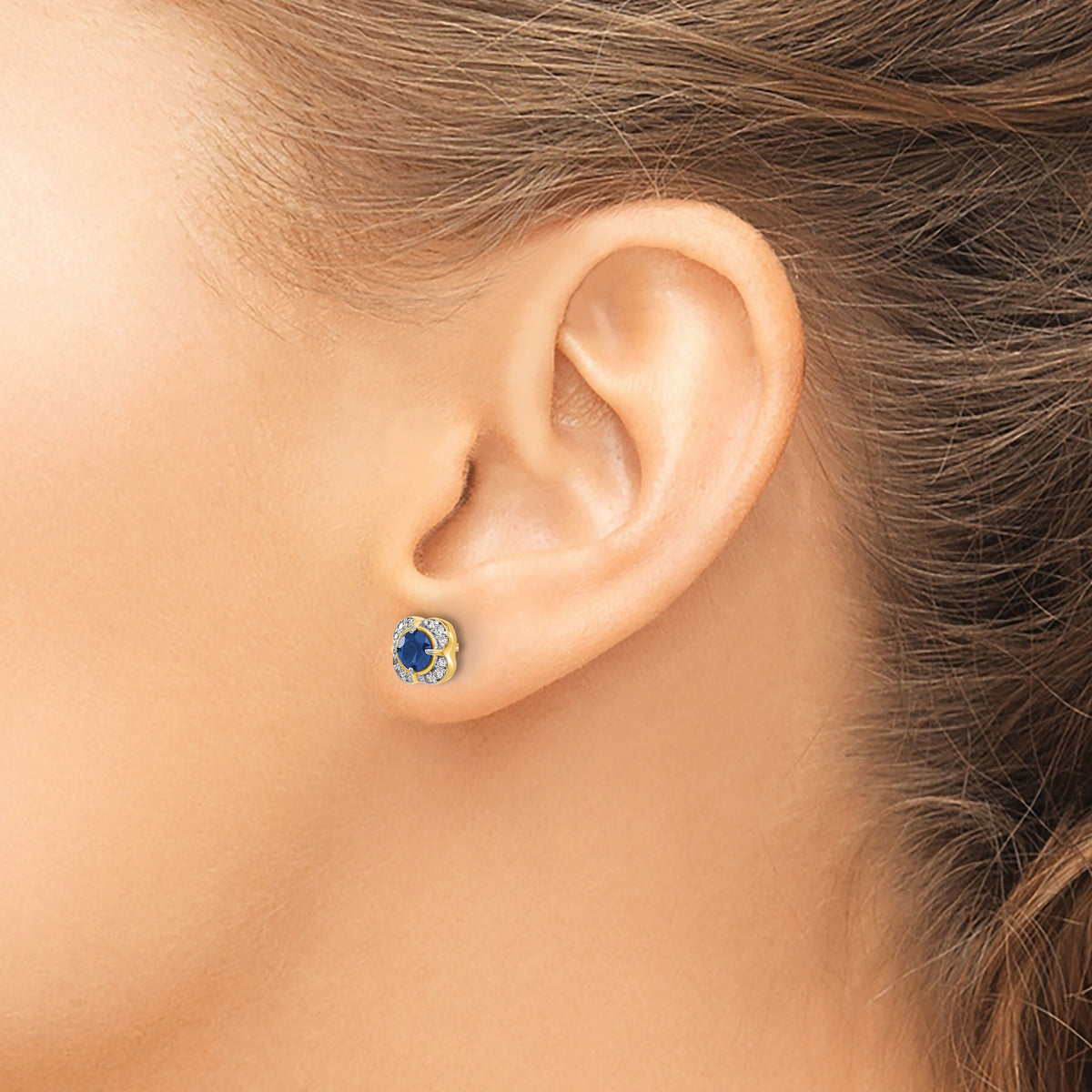 14k Diamond and Sapphire Fancy Earrings-EM3923-SA-009-YA
