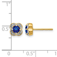14k Diamond and Sapphire Fancy Earrings-EM3923-SA-009-YA