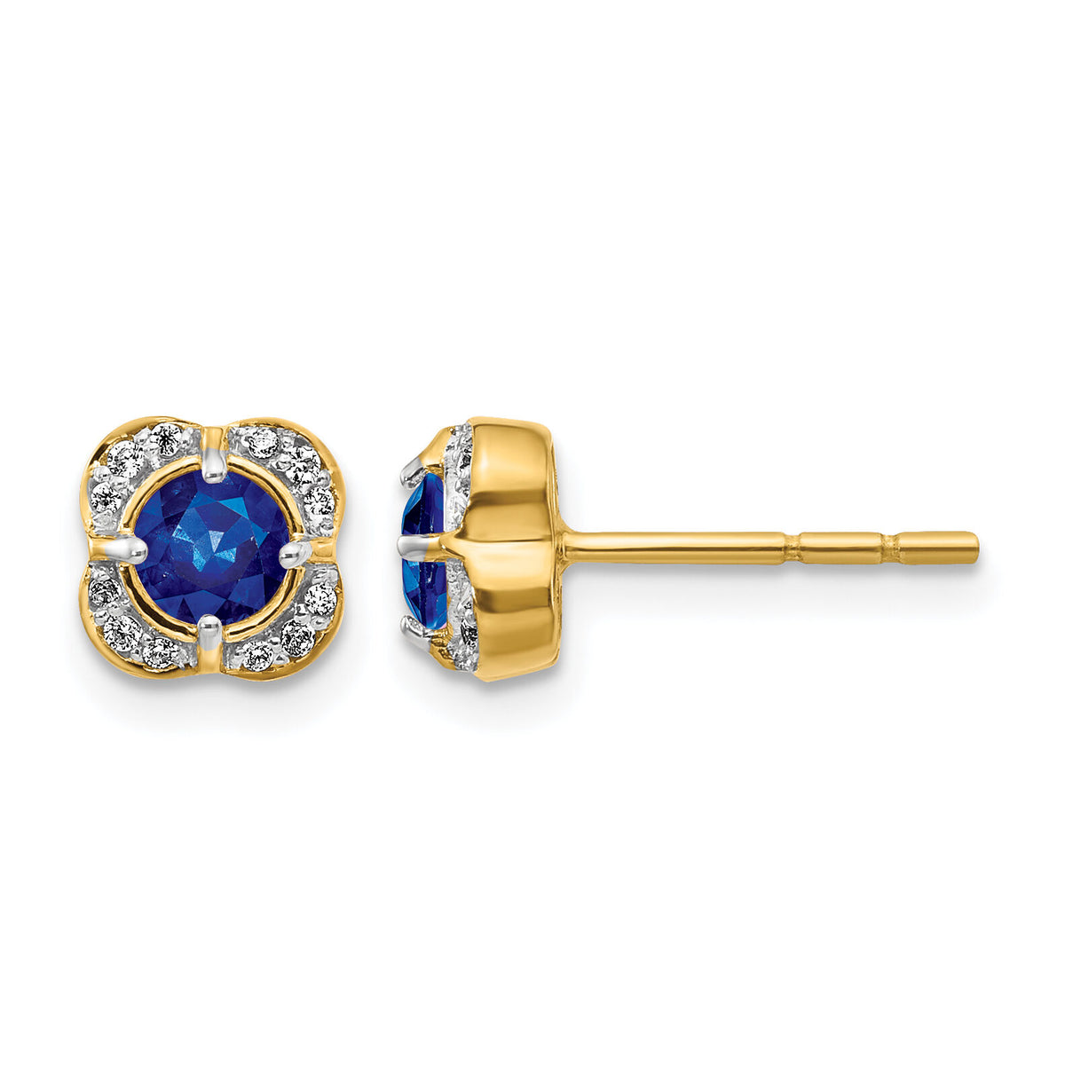 14k Diamond and Sapphire Fancy Earrings-EM3923-SA-009-YA