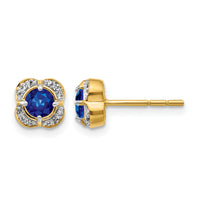 14k Diamond and Sapphire Fancy Earrings-EM3923-SA-009-YA