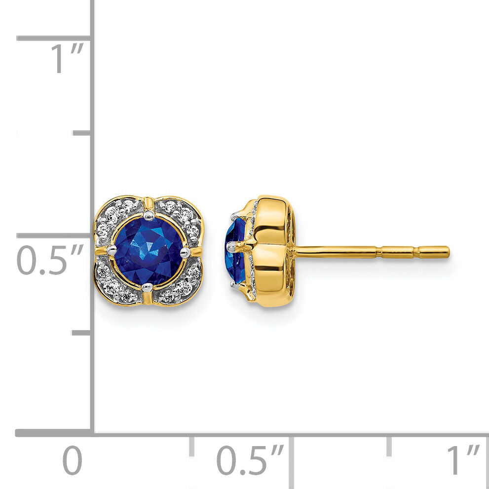 14k Diamond and Sapphire Fancy Earrings-EM3923-SA-010-YA