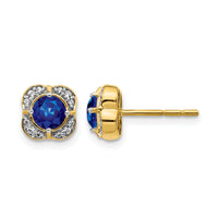 14k Diamond and Sapphire Fancy Earrings-EM3923-SA-010-YA