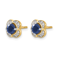 14k Diamond and Sapphire Fancy Earrings-EM3923-SA-013-YA