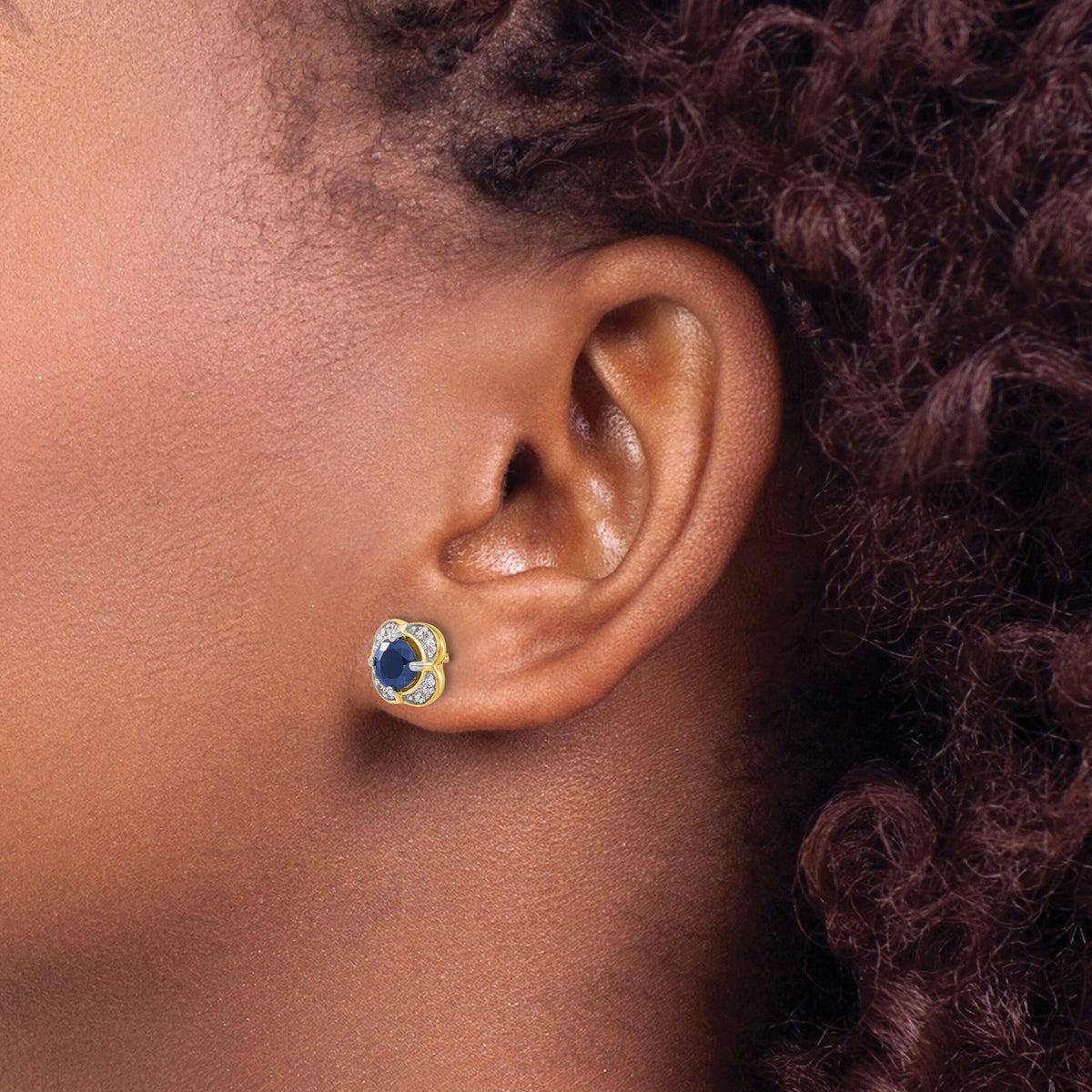 14k Diamond and Sapphire Fancy Earrings-EM3923-SA-013-YA