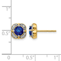 14k Diamond and Sapphire Fancy Earrings-EM3923-SA-013-YA