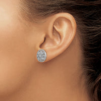 14k White Gold Diamond Fancy Floral Earrings-EM3941-025-WA