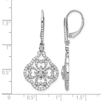 14k White Gold Diamond Fancy Leverback Earrings-EM3946-100-WA