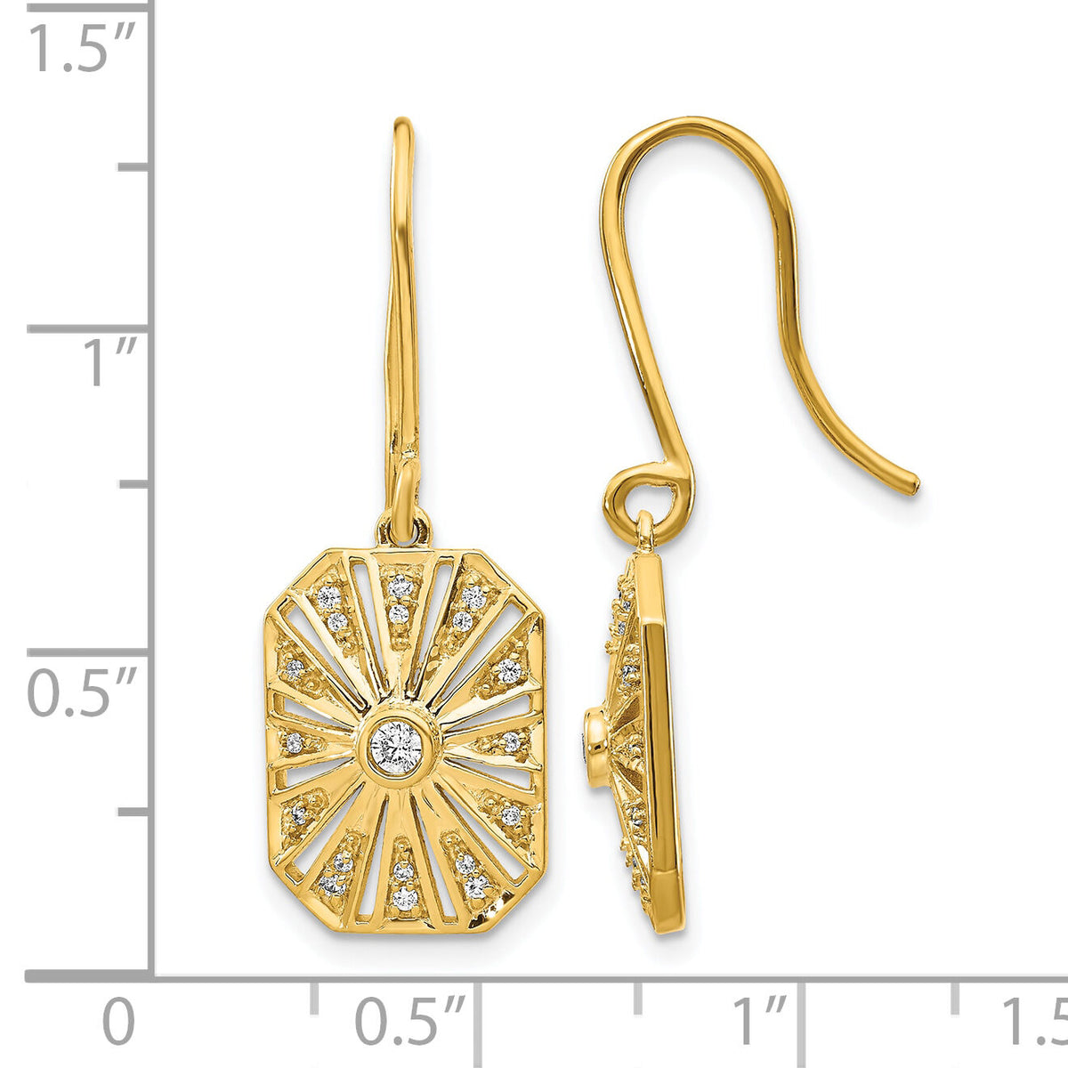 14k Diamond Vintage Earrings-EM3950-020-YA