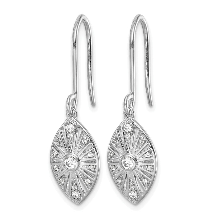 14k White Gold Diamond Vintage Dangle Earrings-EM3954-020-WA