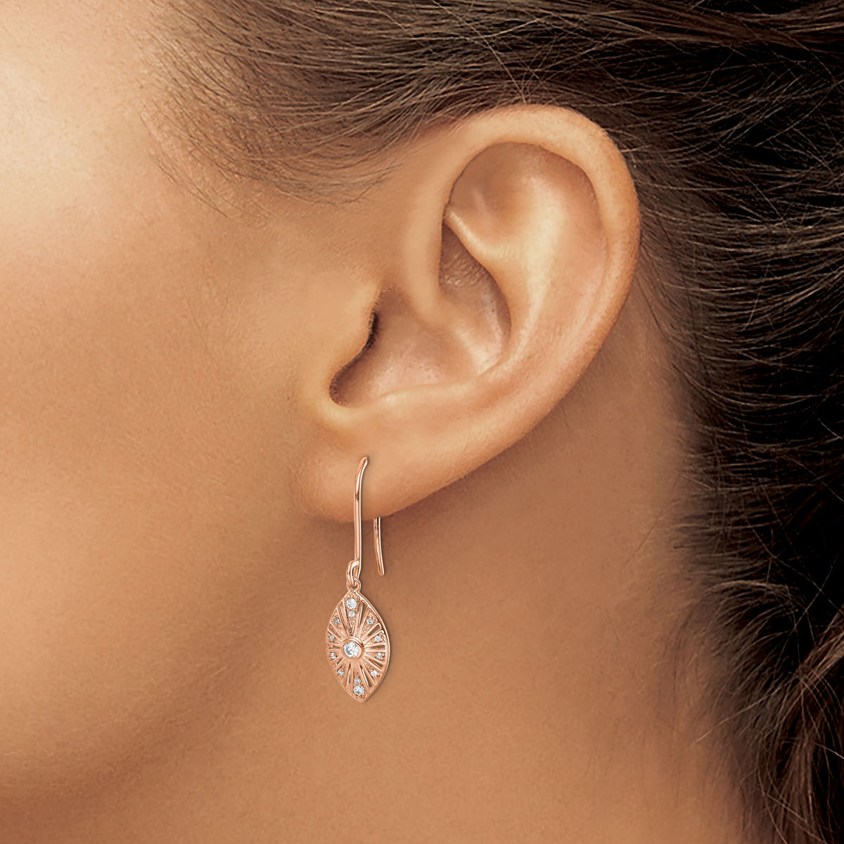 14k White Gold Diamond Vintage Dangle Earrings-EM3954-020-WA