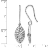 14k White Gold Diamond Vintage Dangle Earrings-EM3954-020-WA