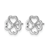 14k White Gold Diamond Fancy Clover Earrings-EM3982-010-WA