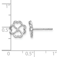 14k White Gold Diamond Fancy Clover Earrings-EM3982-010-WA